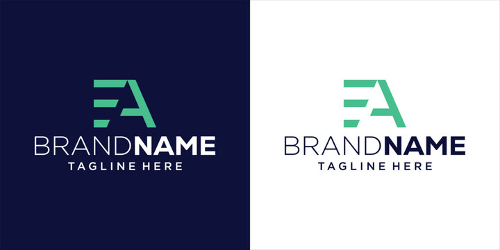Creative Abstract EA Letter Logo Design, Design Inspiration, Illustration, Vector