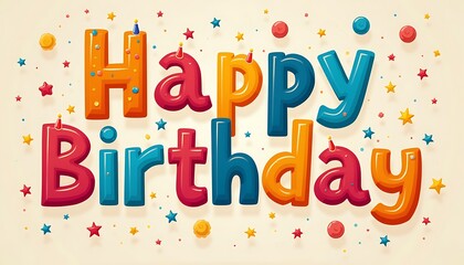 Happy birthday greeting card and party invitation, Happy Birthday Background Wishes with Confetti, Balloons and Gift