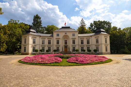 Warsaw, Poland - August 6, 2024: Royal Łazienki Park in Warsaw, Palace in the park, Lazienki Palace, Poland Outdoors