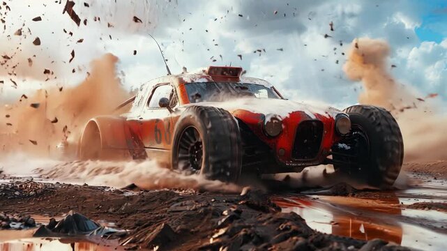 offroad on the track Footage 4K
