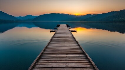 Fototapeta premium sunrise on the lake