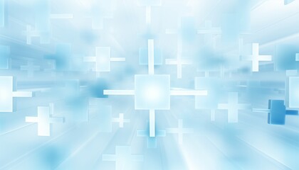 Obraz premium abstract blue background with cubes, cross, square, line