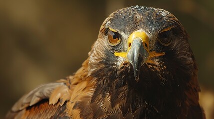 Fototapeta premium Serpent-Eagle close-up face.(Spilornis cheela)