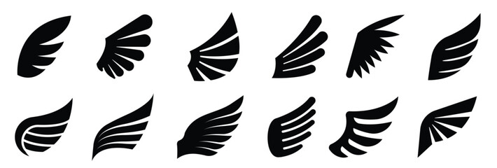 black silhouettes eagle wings success wing logo luxury fashion graphics eagle bird abstract emblem