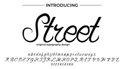 Street Font Stylish brush painted an uppercase vector letters, alphabet, typeface