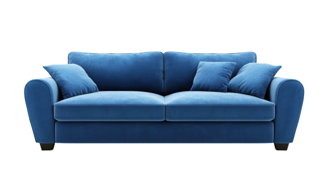 Blue sofa transparent background