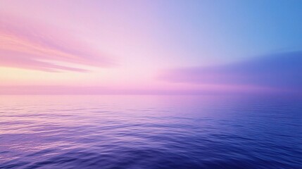 Fototapeta premium Pastel Horizons: A mesmerizing seascape bathed in ethereal hues of pink and blue, evoking a sense of tranquility and boundless possibility. 