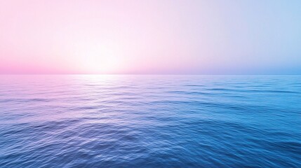 Obraz premium Pastel Paradise Sunset: Serene ocean sunset bathed in tranquil hues of pink and blue, a captivating blend of nature's artistry. 
