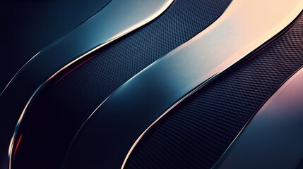 Abstract dark background with curved metal stripes.