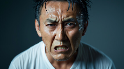 Fototapeta premium 激怒する中年男性