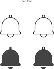 Notification bell icon set. Alarm symbol with bell icon. Ringing bells reminder icon , incoming inbox message sign.