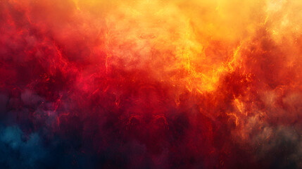 A vibrant abstract background with swirling colors of red, orange, and yellow.