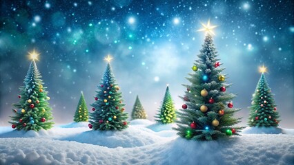 Christmas background with rendered trees and snow , Christmas, background,render, trees, snow, winter, holiday, festive