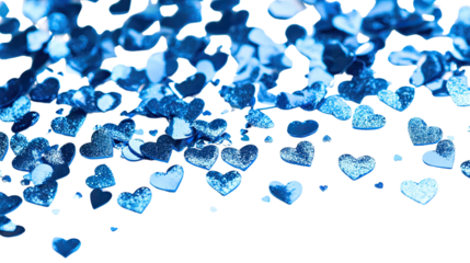 Blue heart confetti transparent background