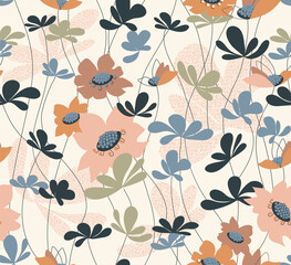 a wallpaper with flowers and leaves and a background of flowers.