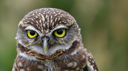 Obraz premium Portrait of a Burrowing owl (Athene cunicularia) in the Netherlands