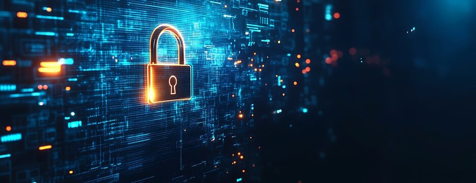 Abstract digital background with cyber security and data