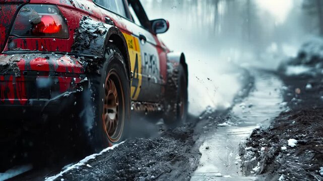 offroad track Mud Footage 4K