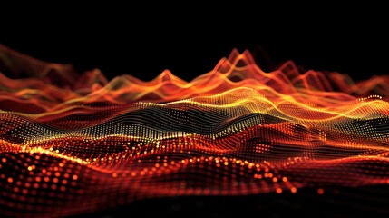 Abstract Digital Landscape with Warm Colors