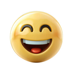 Fototapeta premium Smile Emoji illustration isolated No Background, Generative AI