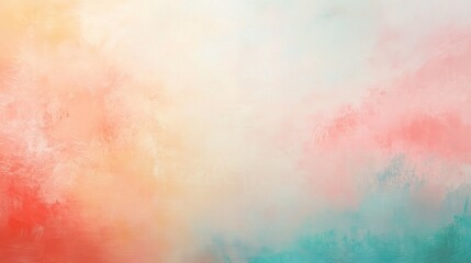 Fototapeta premium Dreamy Watercolor Sky: A soft and ethereal watercolor background with pastel hues of pink, orange, and teal, perfect for evoking a sense of tranquility and wonder.