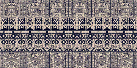 Geometric tribal pattern with Aztec and Mayan influences. Seamless ethnic design for textiles and wallpapers.