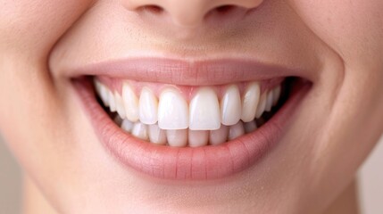 Fototapeta premium Closeup of a person s teeth showcasing the dramatic transformation from before to after using professional teeth whitening solutions The image highlights the bright radiant