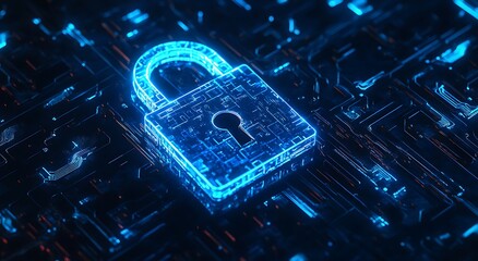 Abstract digital background with cyber security and data 