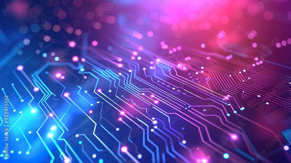 Fototapete wonderful colored circuit abstraction background with sample text template