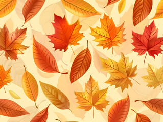 seamless pattern with autumn leaves
