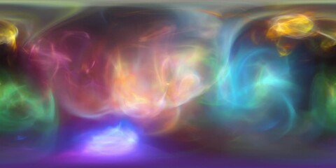 360 VR environment loop. Fractal flame, gas, nebula, smoke or plasma. Looping abstract animation. Soft evolving curves.