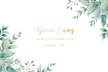 beautiful green leaves background watercolor