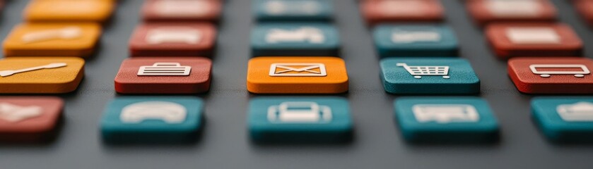 Online marketplace homepage featuring global categories, close-up on icons representing different regions