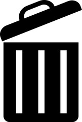 Delete icon-garbage, trash can, rubbish basket, Recycle bin sign, waste container simple flat button