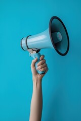 Megaphone in hand