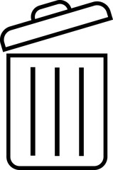 Delete icon-garbage, trash can, rubbish basket, Recycle bin sign, waste container simple flat button