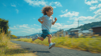 Fototapeta premium ランニングをする男の子