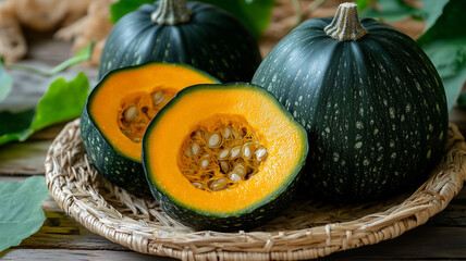 新鮮なカボチャのクローズアップ