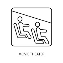movie theater concept line icon. Simple element illustration. movie theater concept outline symbol design.