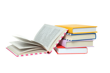 PNG,A stack of books, isolated on white background