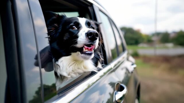 Happy Dog Enjoying a Car Ride