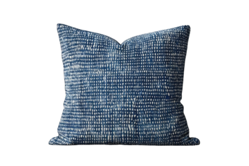 Stylish blue decorative pillow with an elegant texture, perfect for enhancing any interior space with color and comfort.