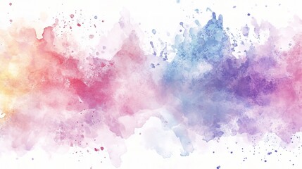 Fototapeta premium Rainbow Watercolor Explosion - A vibrant and abstract design featuring a spectrum of colors blending seamlessly. 