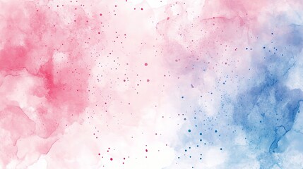 Obraz premium Celestial Watercolor Dreamscape: Dive into a whimsical realm of pink and blue watercolor washes, where scattered stardust hints at magic and wonder. 