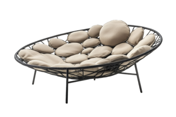 Stylish lounge chair with rounded cushions, perfect for indoor or outdoor relaxation and modern decor.