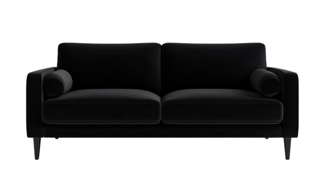 Black sofa transparent background
