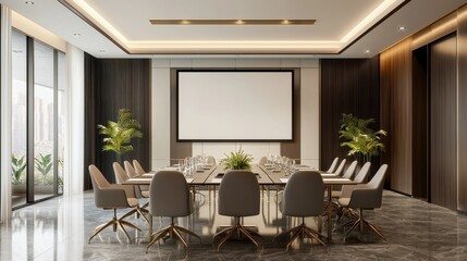 Fototapeta premium Modern Meeting Room with projector screen