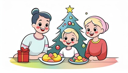 Family enjoying Christmas