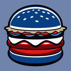 hamburger isolated on white, hamburger vector illustration, food vector art, hamburger silhouette,  burger vector icon, burger cartoon line art, eps