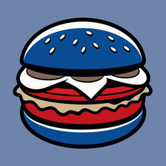 hamburger isolated on white, hamburger vector illustration, food vector art, hamburger silhouette,  burger vector icon, burger cartoon line art, eps